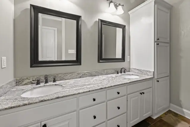 Upstairs hall bath double vanity